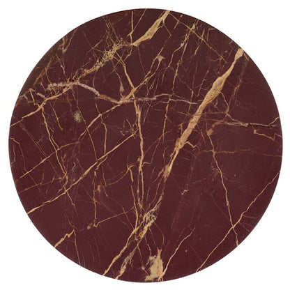 Lesa 24 in. Round Marble Accent Table - Red