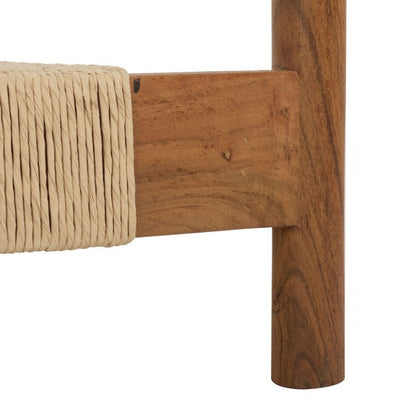 Como 47 in. Acacia Wood and Glass Top Coffee Table
