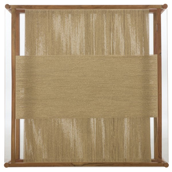 Como 47 in. Acacia Wood and Glass Top Coffee Table