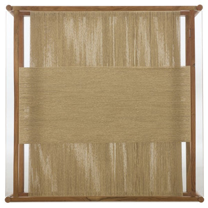 Como 47 in. Acacia Wood and Glass Top Coffee Table