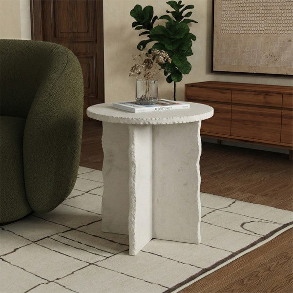 Molgora 21 in. Mint Sandstone Accent Table