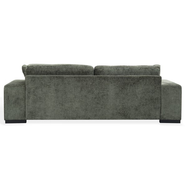 Gerola 98 in. Chenille Sofa - Dark Green