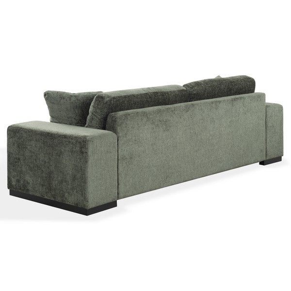Gerola 98 in. Chenille Sofa - Dark Green