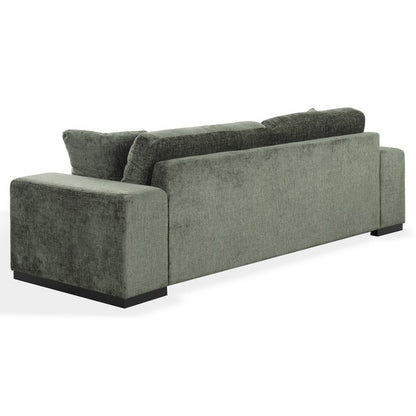 Gerola 98 in. Chenille Sofa - Dark Green