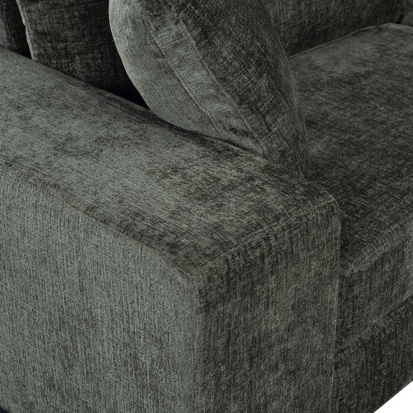 Gerola 98 in. Chenille Sofa - Dark Green