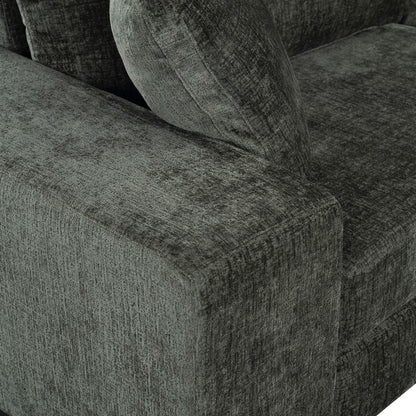 Gerola 98 in. Chenille Sofa - Dark Green