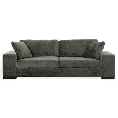 Gerola 98 in. Chenille Sofa - Dark Green