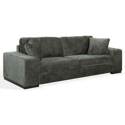 Gerola 98 in. Chenille Sofa - Dark Green