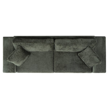 Gerola 98 in. Chenille Sofa - Dark Green