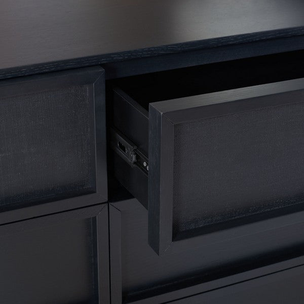 Cella 63 in. Rustic Oak Veneer Dresser - Black