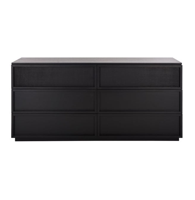 Cella 63 in. Rustic Oak Veneer Dresser - Black