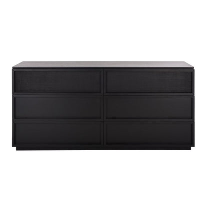 Cella 63 in. Rustic Oak Veneer Dresser - Black