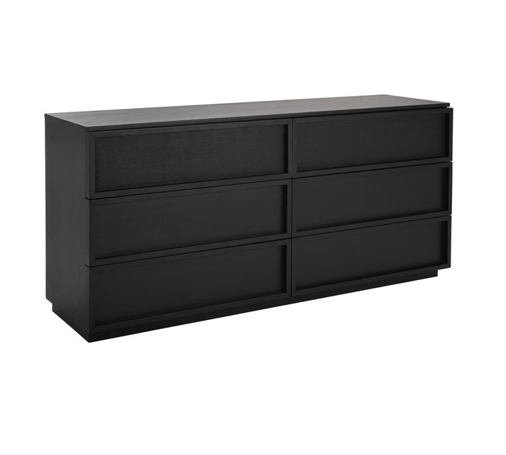 Cella 63 in. Rustic Oak Veneer Dresser - Black
