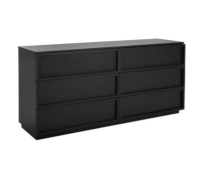 Cella 63 in. Rustic Oak Veneer Dresser - Black