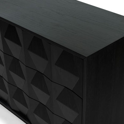 Tiglio 63 in. Oak Veneer Dresser - Black