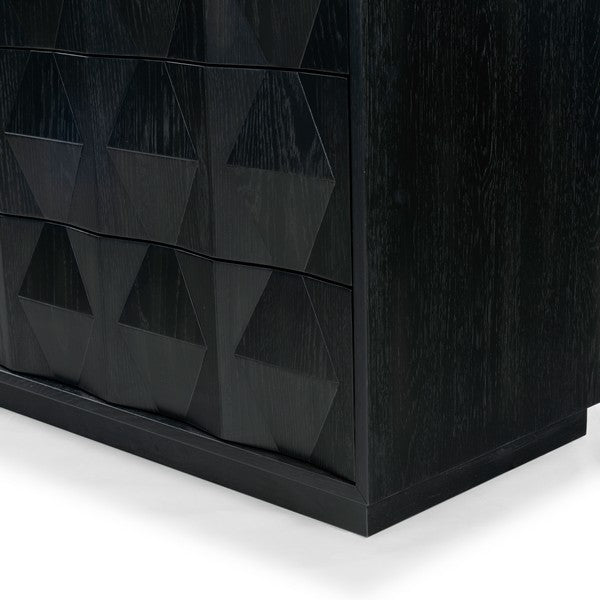 Tiglio 63 in. Oak Veneer Dresser - Black