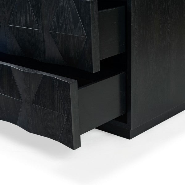 Tiglio 63 in. Oak Veneer Dresser - Black
