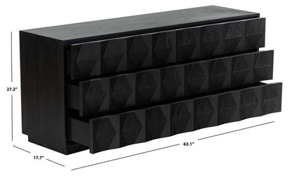 Tiglio 63 in. Oak Veneer Dresser - Black