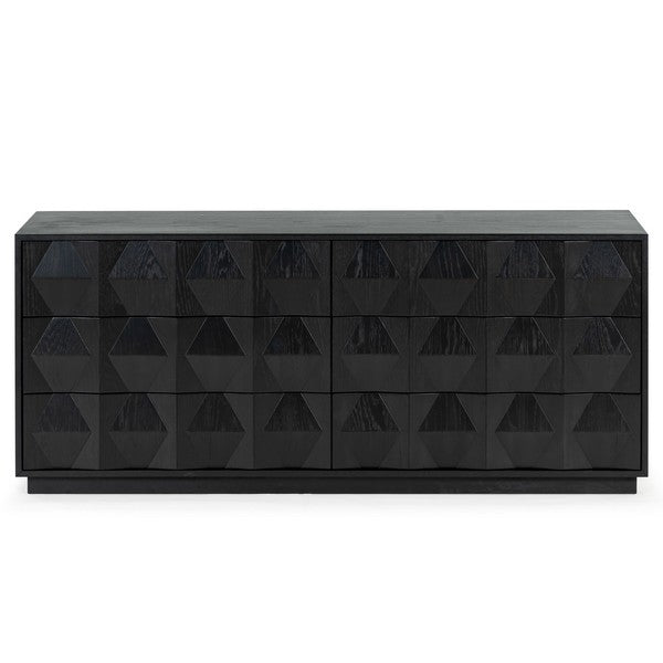Tiglio 63 in. Oak Veneer Dresser - Black