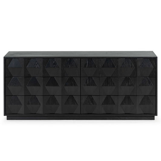 Tiglio 63 in. Oak Veneer Dresser - Black