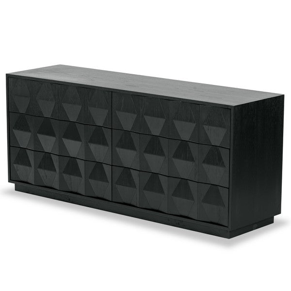 Tiglio 63 in. Oak Veneer Dresser - Black