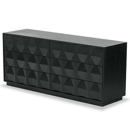 Tiglio 63 in. Oak Veneer Dresser - Black