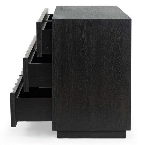 Tiglio 63 in. Oak Veneer Dresser - Black