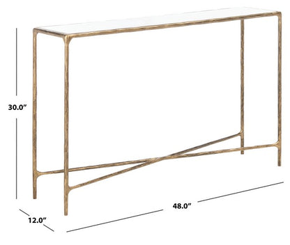 Torinese 48 in. Marble Top Console Table - Brass