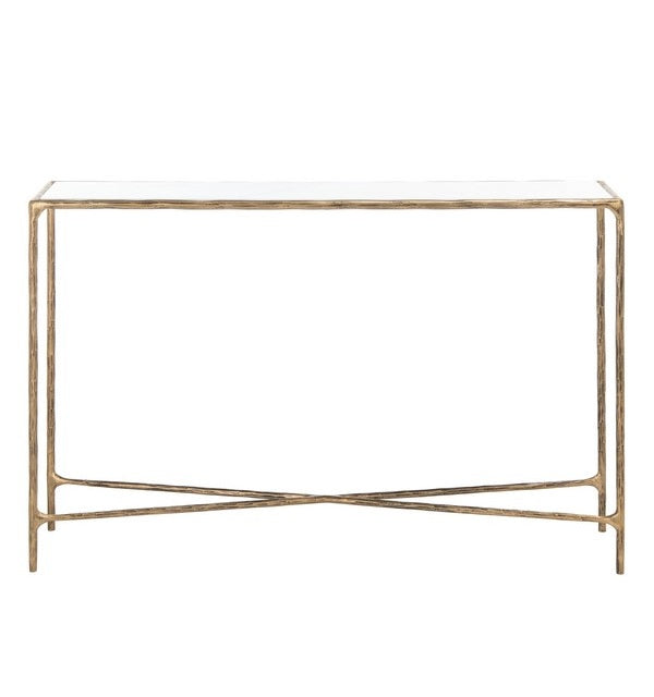 Torinese 48 in. Marble Top Console Table - Brass