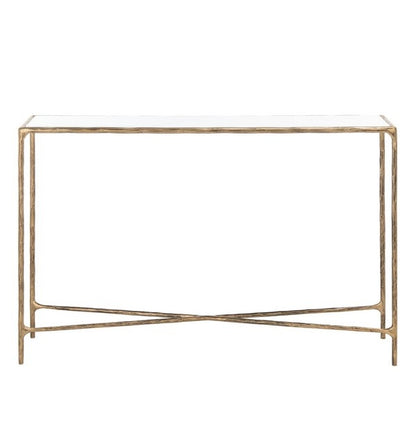 Torinese 48 in. Marble Top Console Table - Brass