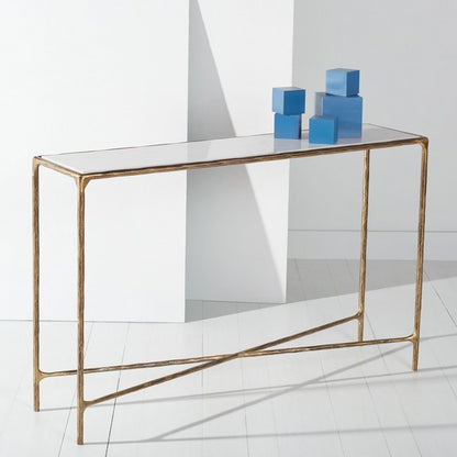Torinese 48 in. Marble Top Console Table - Brass
