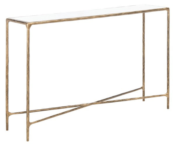 Torinese 48 in. Marble Top Console Table - Brass