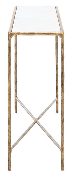 Torinese 48 in. Marble Top Console Table - Brass