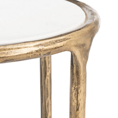 Sciliar 24 in. White Marble Top Accent Table