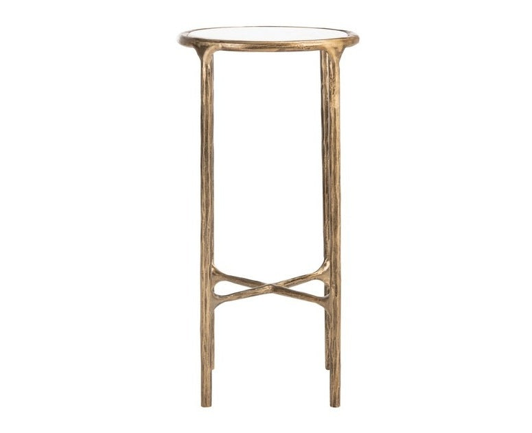 Sciliar 24 in. White Marble Top Accent Table