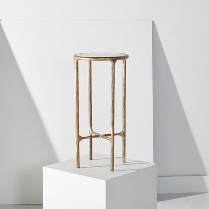 Sciliar 24 in. White Marble Top Accent Table