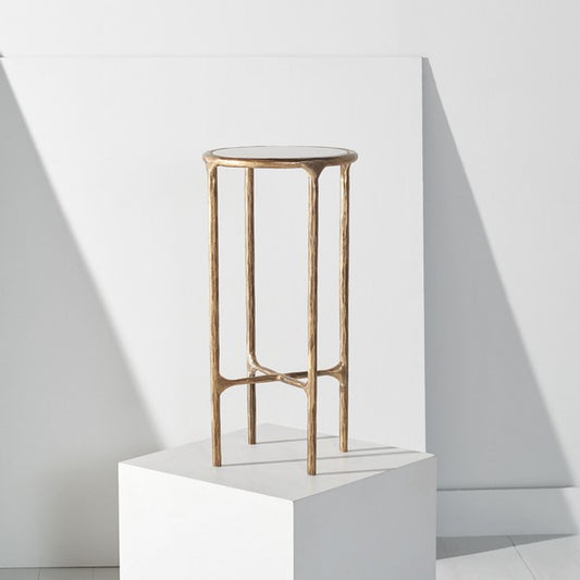 Sciliar 24 in. White Marble Top Accent Table