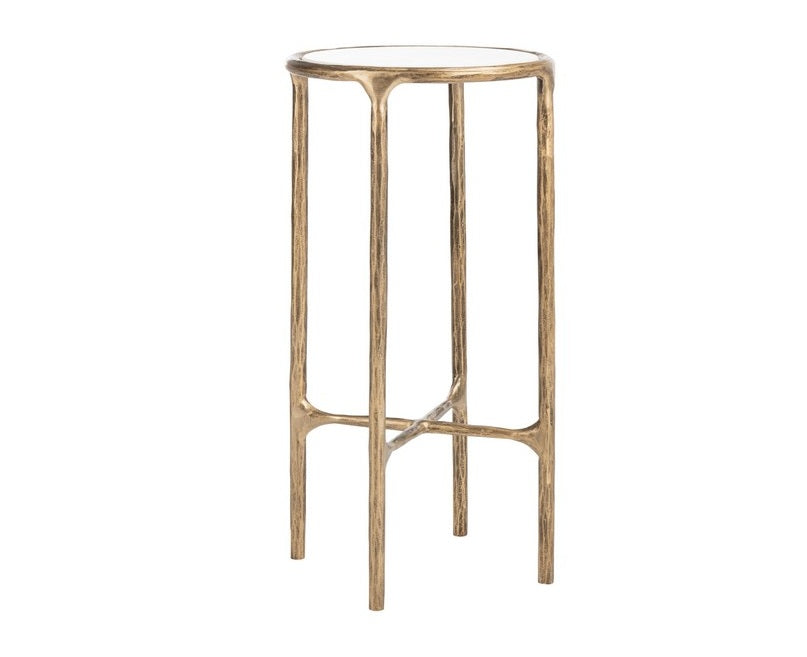 Sciliar 24 in. White Marble Top Accent Table
