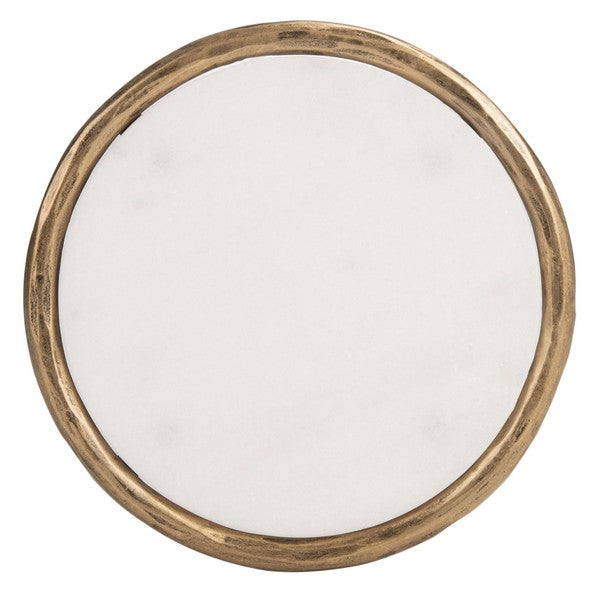 Sciliar 24 in. White Marble Top Accent Table