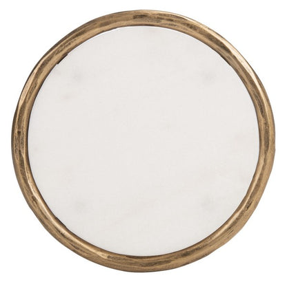 Sciliar 24 in. White Marble Top Accent Table