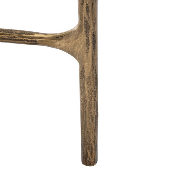 Torinese 20 in. Round Glass Top Accent Table - Brass