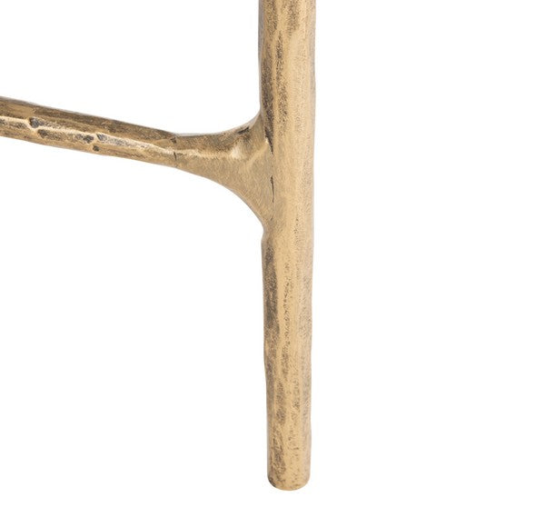 Torinese 20 in. Round Marble Top Accent Table - Brass