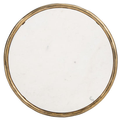 Torinese 20 in. Round Marble Top Accent Table - Brass