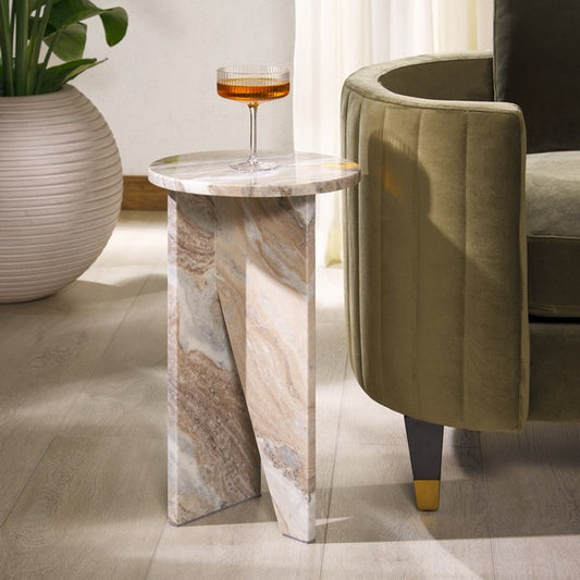 Lozza 20 in. Marble Accent Table