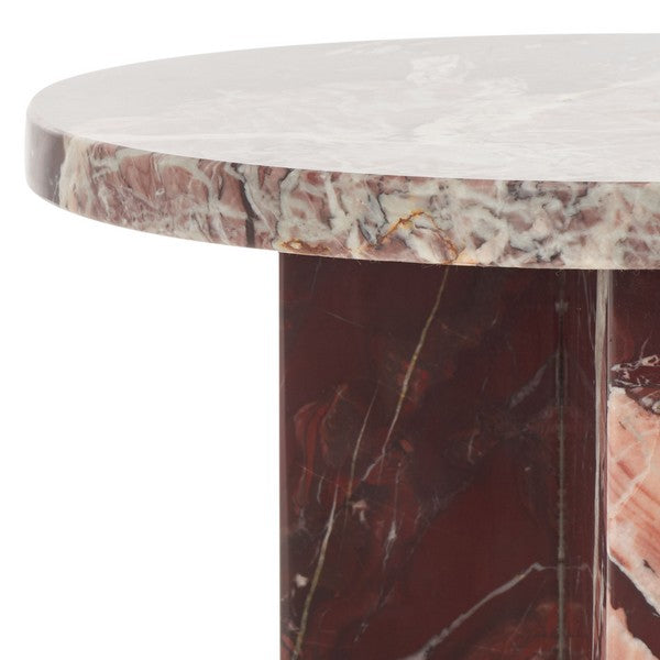 Roero 20 in. Marble Accent Table - Red