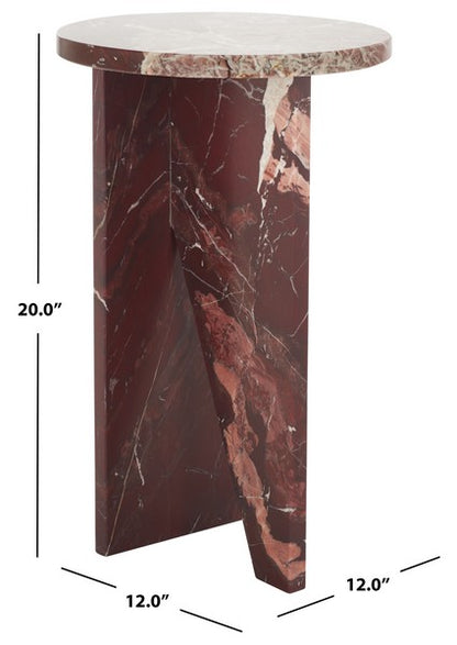 Roero 20 in. Marble Accent Table - Red