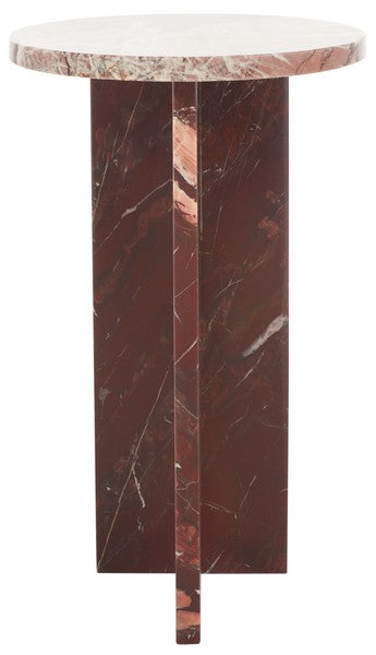 Roero 20 in. Marble Accent Table - Red