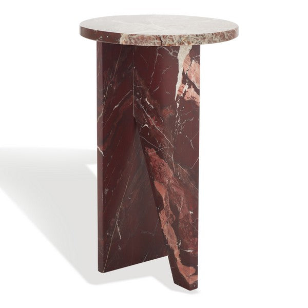 Roero 20 in. Marble Accent Table - Red