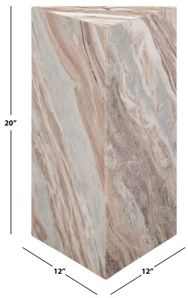 Alfieri 20 in. Triangle Marble Accent Table