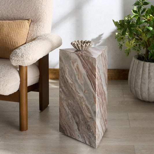 Alfieri 20 in. Triangle Marble Accent Table